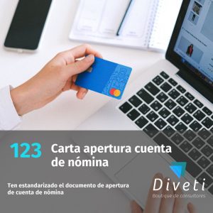 Carta apertura cuenta de nómina